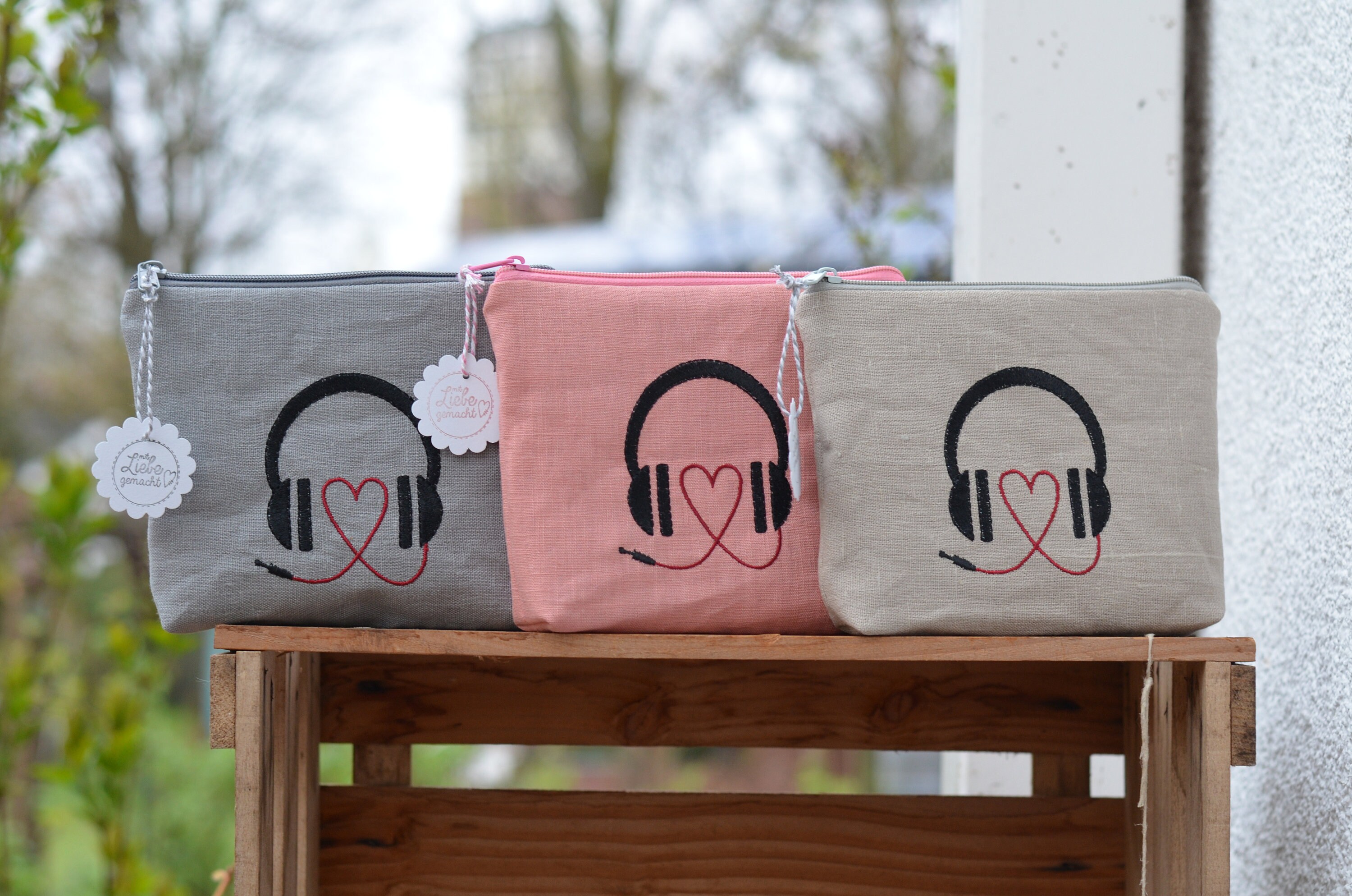 Headphone bag travel bag holiday sticks pink Etsy