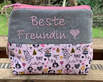 Beste Freundin Schminktasche // Kosmetiktäschchen // Kulturbeutel // Schminktäschchen