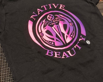 Native Beauty purple/pink swirl women’s cut T-shirt