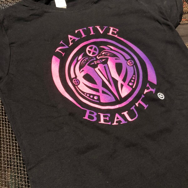 Native Beauty purple/pink swirl women’s cut T-shirt