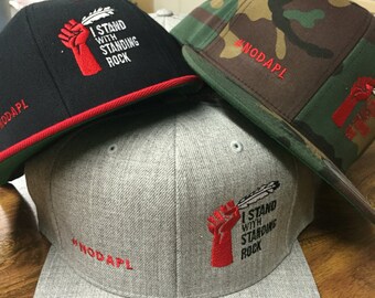 I Stand with Standing Rock snapback hat #nodapl pipeline native water protectors water is sacred