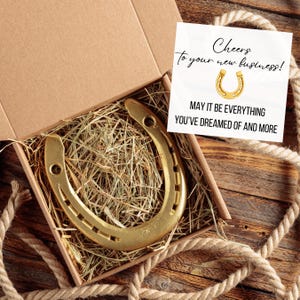 Good Luck Horseshoe Gift: New Business Owner, Engraved Option