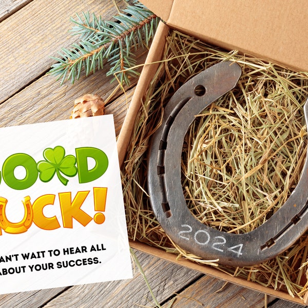 GOOD LUCK gift box - Lucky Horseshoe Gift, Good Luck Amulet, Real Used Horseshoe, Unusual Gift Idea, Keepsake, Western Home Decor for Friend