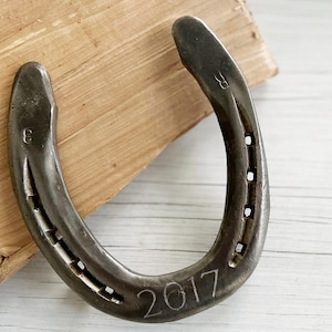 Engraved Horseshoe, Customized Western Decor, 6th or 11th Anniversary Gifts Lucky Horseshoe, Steel Anniversary Gift, Gift for the Couple