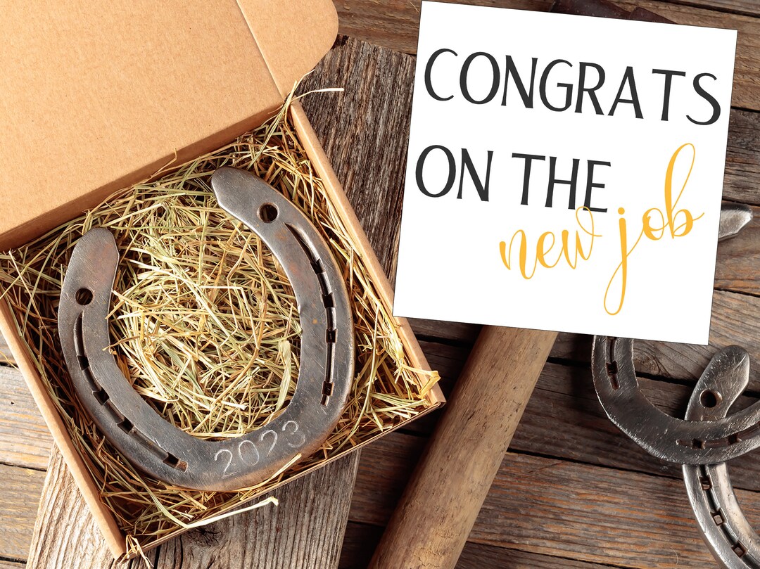 Congratulations New Job Gift for Him, Lucky Horseshoe Gift With