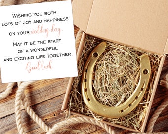 Engraved Horseshoe Wedding Gift: Lucky Keepsake for Couple
