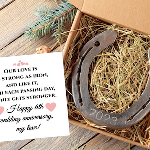 6th Anniversary Gift - Iron Horseshoe, Steel Anniversary Gift, Personalized Horseshoe Gift, Lucky Horseshoe With Engraving, Western Decor