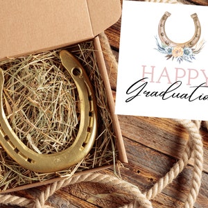 Lucky Hufeisen - Perfektes Geschenk zum Abschluss für Tochter | Authentische Eisenhufeisen | Geschenk für sie | Einzigartiges Glück wünscht Geschenk