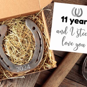 11 Years and I Steel Love You 11th Anniversary Gifts, Engraved Horseshoe Gift for Steel Wedding Anniversary 11th Anniversary Gift for Couple