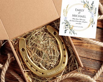 Personalized Wedding Horseshoe Gift: Lucky Newlywed Keepsake