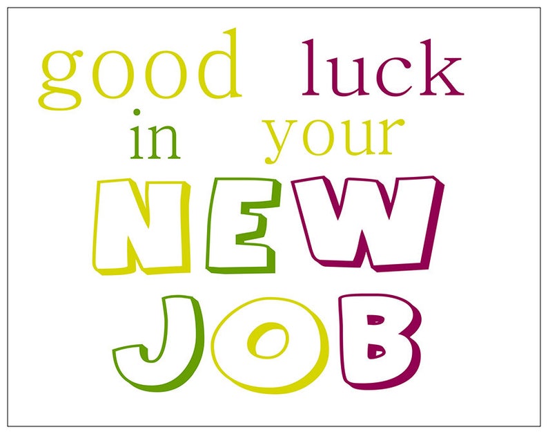Gutes Glück in Ihrem neuen JobGratulation über neuen Job Etsy