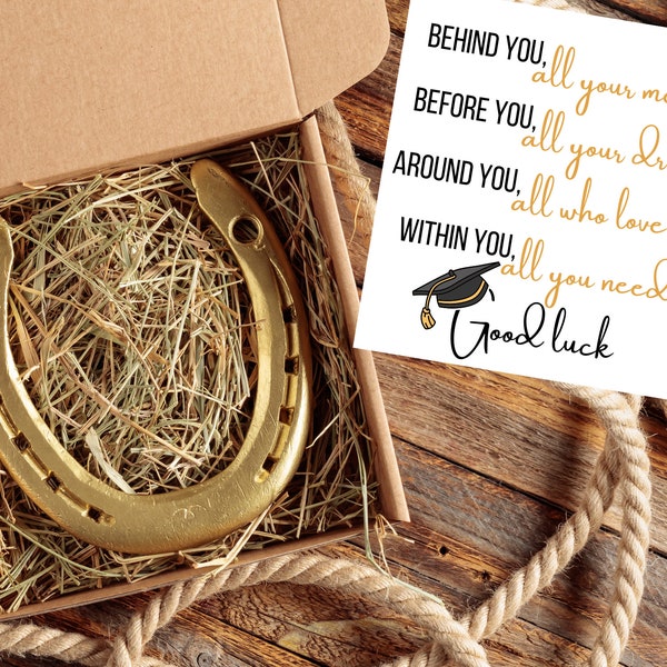 Unique Graduation Gifts for Him or Her | Congratulations For Friend, Daughter Graduation Card, Sentimental Keepsake Gift, Lucky Horseshoe