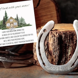 Cadeau d'adieu de pendaison de crémaillère, fer à cheval porte-bonheur gravé personnalisé pour nouveau propriétaire, décoration murale, cadeau pour nouvelle maison