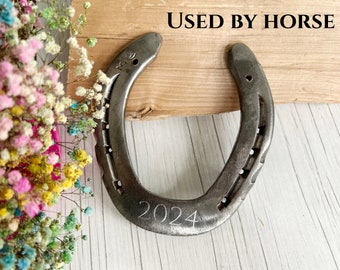 Herradura usada grabada / Regalo de boda personalizado para desear buena suerte