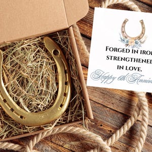 Regalo de 6.º aniversario para pareja: recuerdo de herradura de hierro con grabado opcional. Regalo tradicional de 6.º aniversario para él o ella.