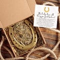 Personalized Lucky Horseshoe Gift: Real Horse-Worn, Engraved product logo