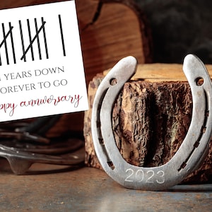 Prezent na 11. rocznicę ślubu, grawerowana podkowa, prezent dla pary, wyjątkowy prezent na rocznicę z żelaza, amulet na szczęście, wystrój zachodni
