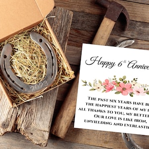 Iron Anniversary Gift Real Horseshoe | 6th Anniversary Gift, Personalized Horseshoe Gift, Iron Gift With Engraving, Rustic Wedding Decor