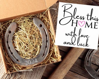 Lucky Horseshoe Gift: Real Used Horseshoe - Bless This Home