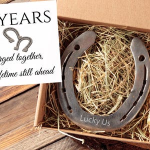 6th Iron Anniversary Horseshoe Gift with Affirmation Card | Rustic Iron Wedding Anniversary Keepsake | Custom Engraving Available