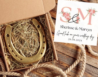 Personalized Wedding Horseshoe Gift: Engraved Lucky Keepsake