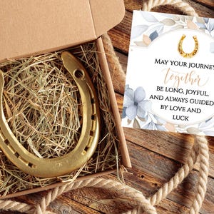 Regalo de aniversario con herradura de la suerte: recuerdo de boda personalizado/tarjeta personalizada para cualquier año: regalo de amor y suerte para parejas