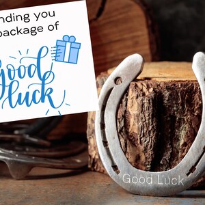 Good Luck Iron Horseshoe Gift – “Sending you a package of good luck” – Perfect Housewarming Keepsake, New Job Gift, Good Luck Talisman