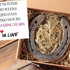 Iron Wedding Anniversary Gifts For Him, 6 Years Together Gift Idea, 6th Anniversary Gift, Real Iron Horseshoe Gift, Engraved Lucky Horseshoe