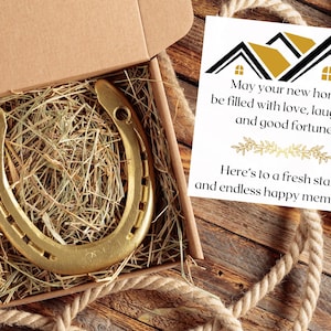 Prezent na parapetówkę - Szczęśliwa Podkowa | Nowy wystrój domu | Rustykalny amulet na szczęście na nowy początek | Idealny prezent dla nowych właścicieli domów