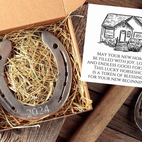 Personalized Lucky Horseshoe: Engraved New Home Gift