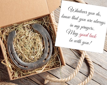 Good Luck Horseshoe Gift, Custom Engraved Lucky Amulet, Real Horseshoe Used by Horse, Lucky Charm, Vintage Front Door Decor, Western Decor