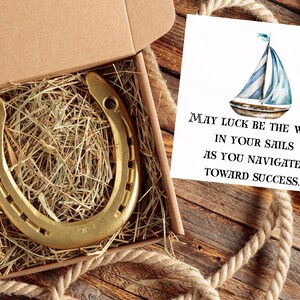 New Business Start-up Good Luck Geschenk Bürodekoration für Sie oder Ihn Personalisierte Hufeisen Andenken mit Karte Unternehmer Inspiration Charme