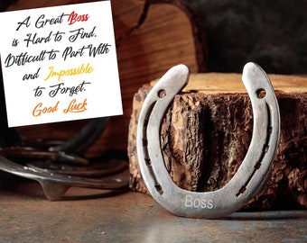 Lucky Horseshoe: Engraved Boss Leaving Gift