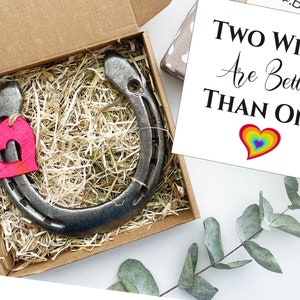 Cadeau de mariage lesbien pour femme, mariage LGBT, cadeau de fiançailles gay, vrai fer à cheval, cadeau de jeunes mariés, fierté lesbienne