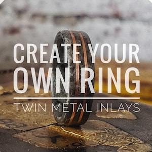 Create Your Own Wooden Ring - Choose Wood and Twin Metal Inlays