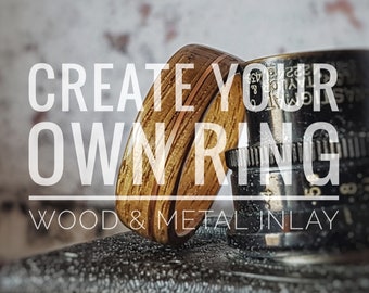 Choose Wood and Twin Metal Inlays Create Your Own Wooden Ring