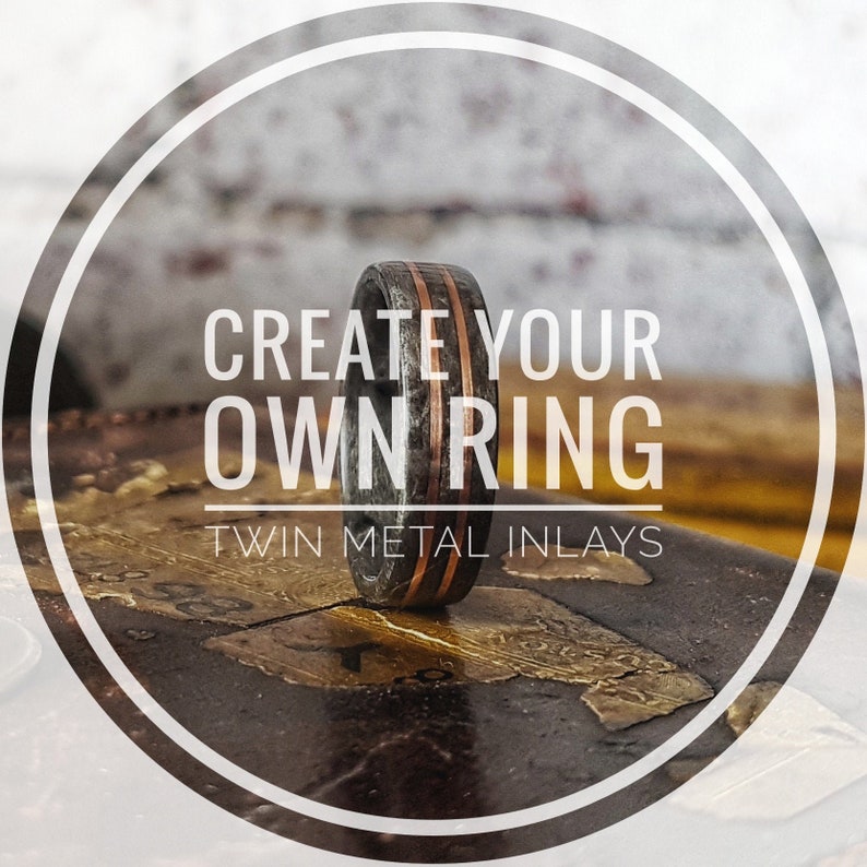 Choose Wood and Twin Metal Inlays Create Your Own Wooden Ring