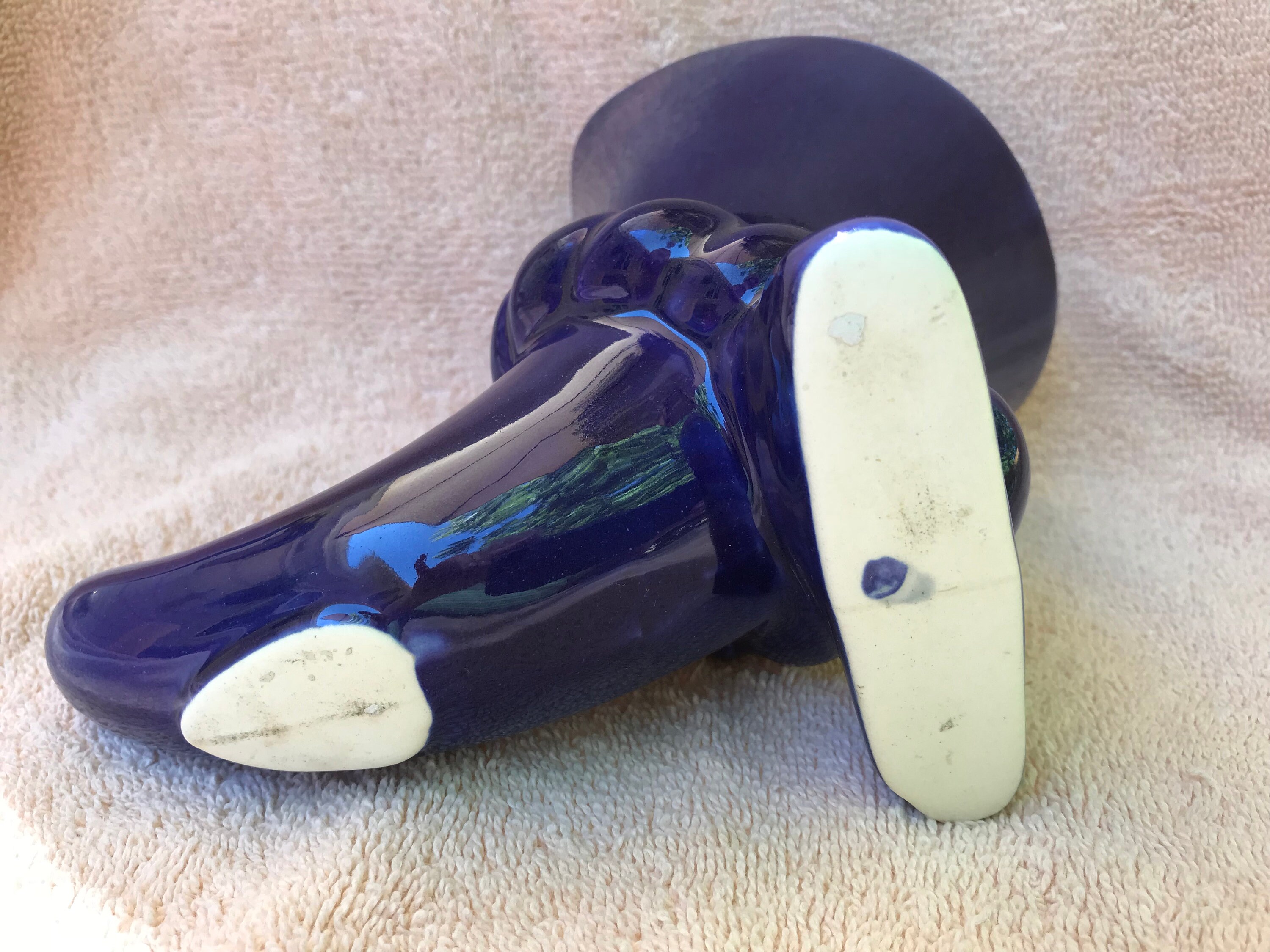 Horn Shaped Ceramic Vase Blue Etsy