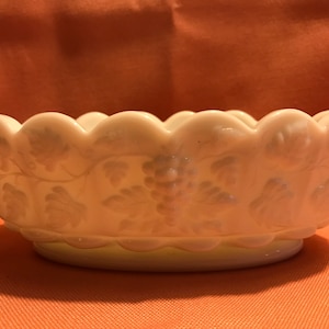 Westmoreland Milk Glass, Paneled Grape, Oval Dish