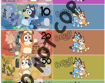 Blue dollar bucks file for printing at home