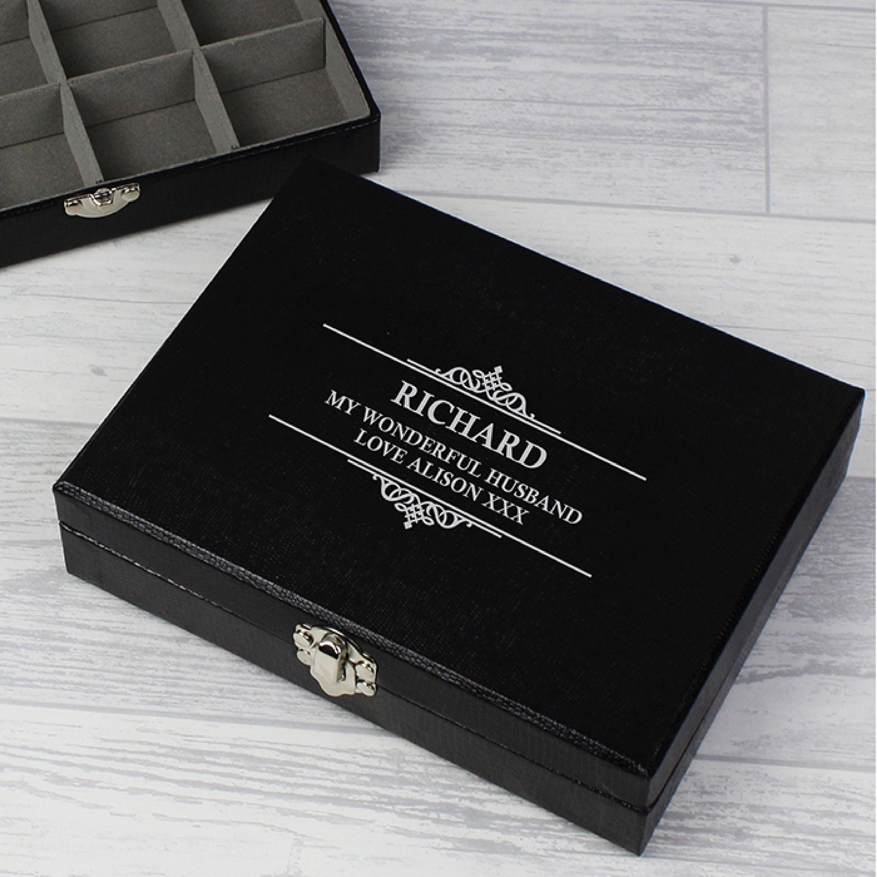 Personalised Cufflink Storage Gift Box Made From Leather - Etsy