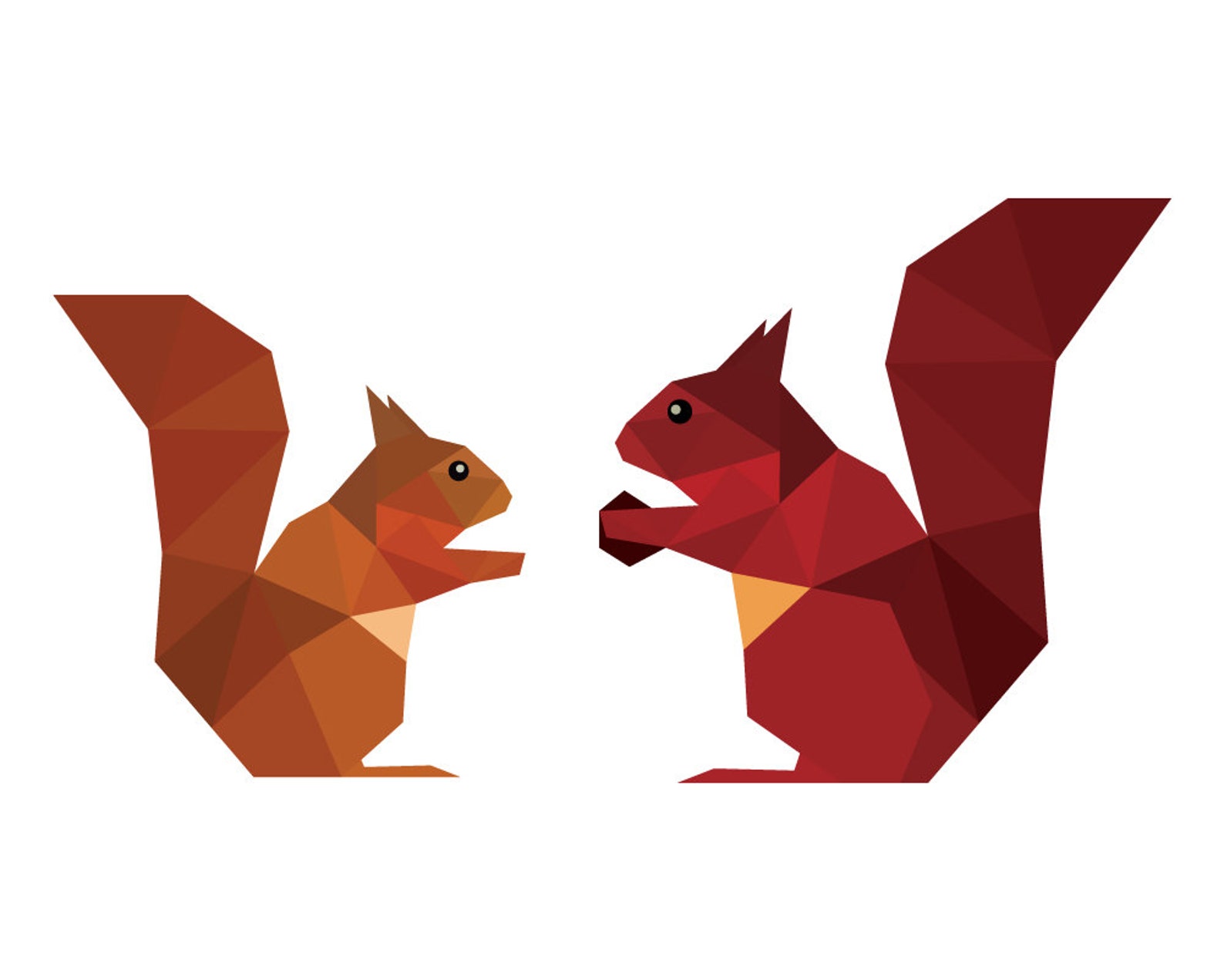 Geometric Squirrel Geometric Nursery Art, Geometric Squirrels, Red Squirrels, Cute Nursery ...