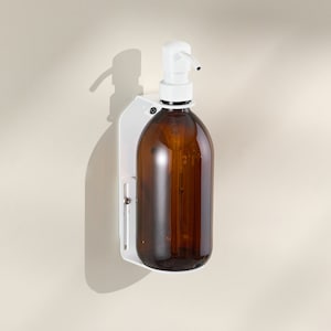 Support mural pour distributeur de savon blanc, Support de savon pour les mains blanc