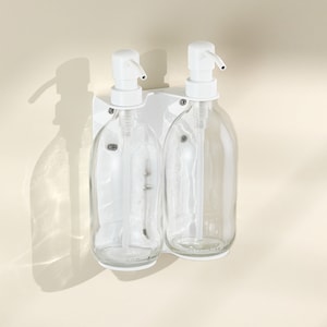 Support mural pour distributeur de savon blanc, Support de savon pour les mains blanc