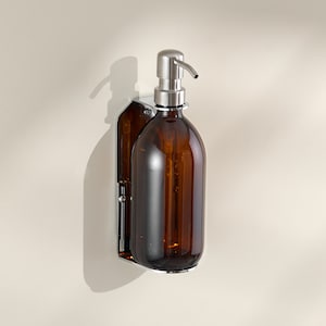 Support mural pour distributeur de savon en chrome, Support de savon pour les mains en chrome