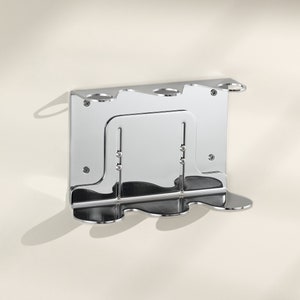 Support mural pour distributeur de savon en chrome, Support de savon pour les mains en chrome