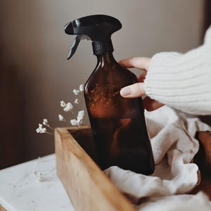 Amber Glass Spray Bottle: Reusable Plant Mister, Cleaning Solution