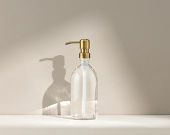 Pompe à savon en verre transparent, Distributeur de savon en verre transparent, Pompe à savon sans BPA, Pompe à savon réutilisable, Distributeur de savon Green Living, Flacon pompe de lotion
