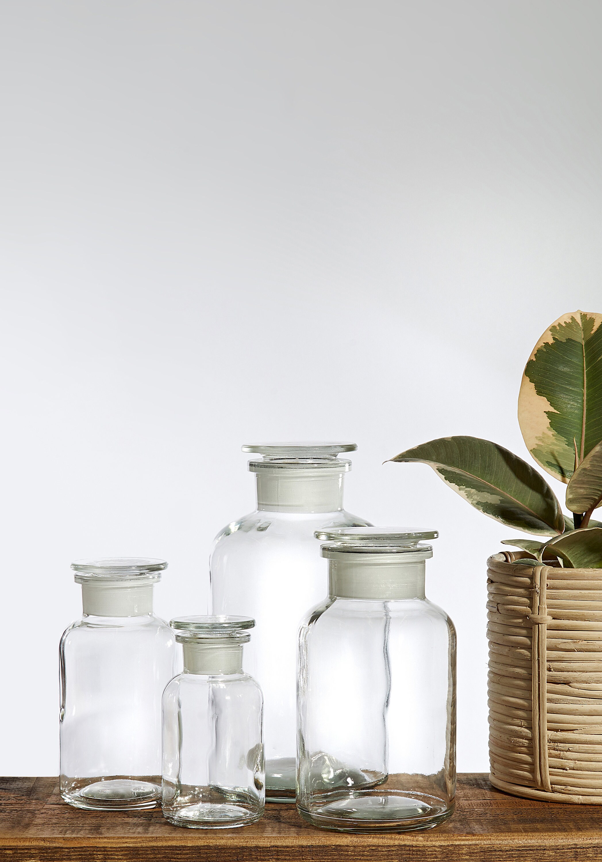 Antique Clear Glass Specimen Jar with Tag for "Mango Gum from Mangifera