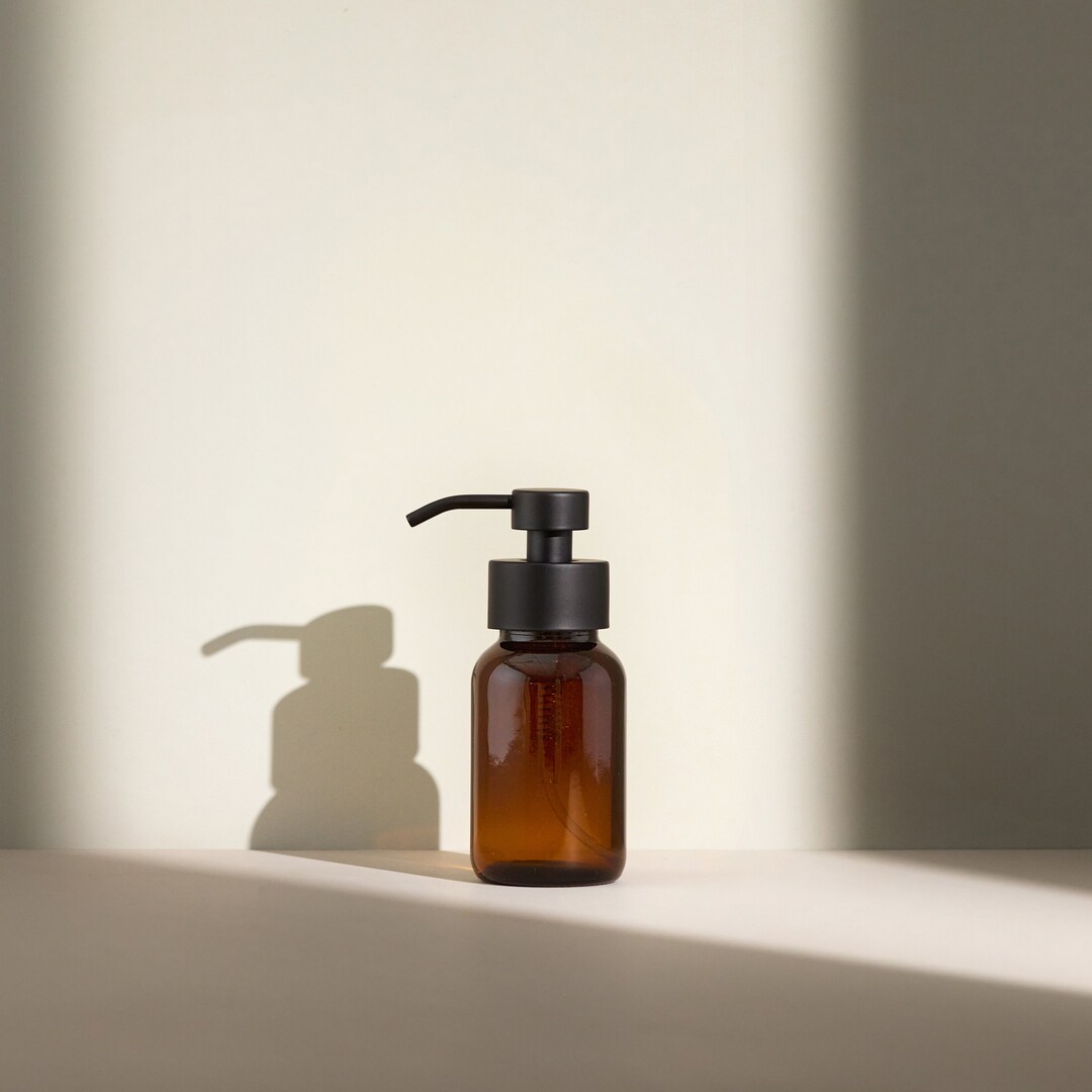 Foaming Hand Soap Dispenser Amber Glass Pump Foam Soap Glass